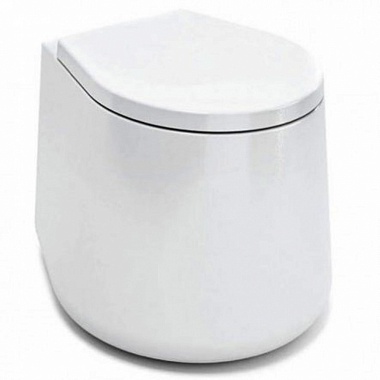 Унитаз приставной Disegno Ceramica Catino 8051-P B + Сиденье с микролифтом, белое 8052-F B