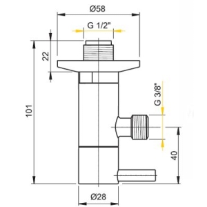 Alcaplast DESIGN Угловой запорный вентиль ARV001